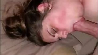 Wife fucks dildo in front of husband fantasizing about fucking someone else while blowing dick